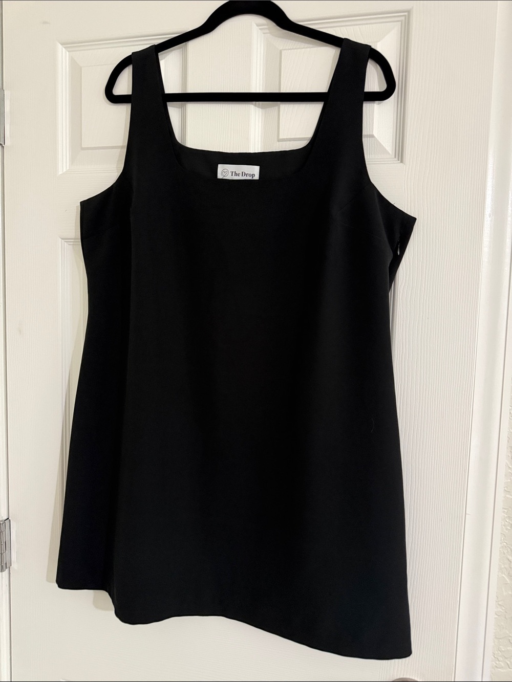 The Drop Black Square-Neck Mini Dress